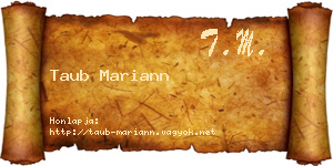 Taub Mariann névjegykártya